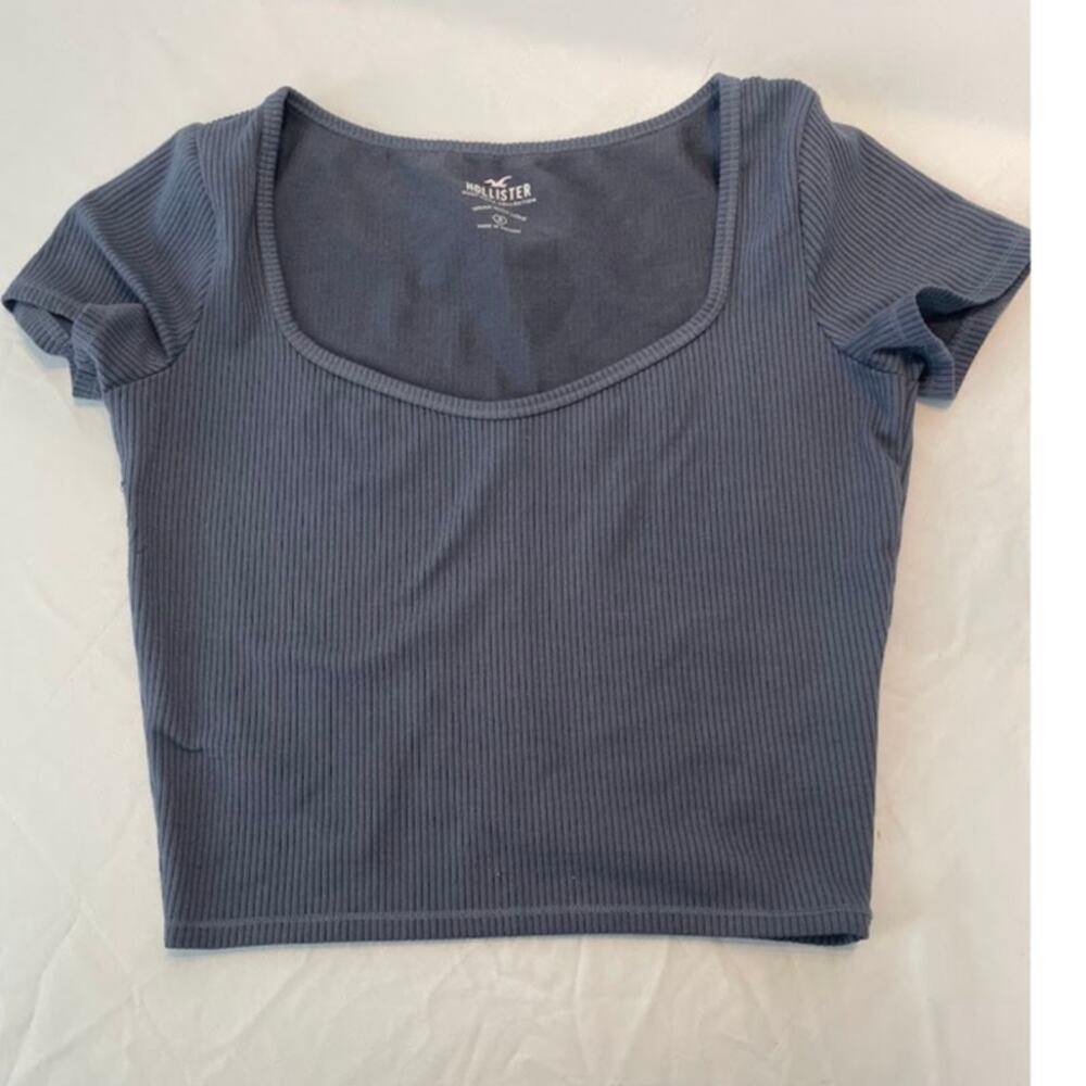 Hollister top, ribbed crop top,Y2K aesthetic, coquette style, summer crop top, S - Picture 5 of 6